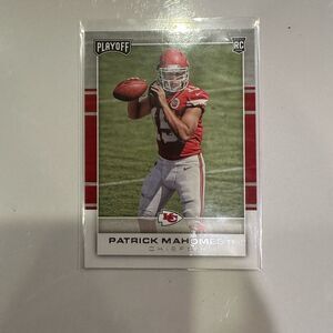 Patrick Mahomes Trading Card - Red and White rookie playoff mint condition
